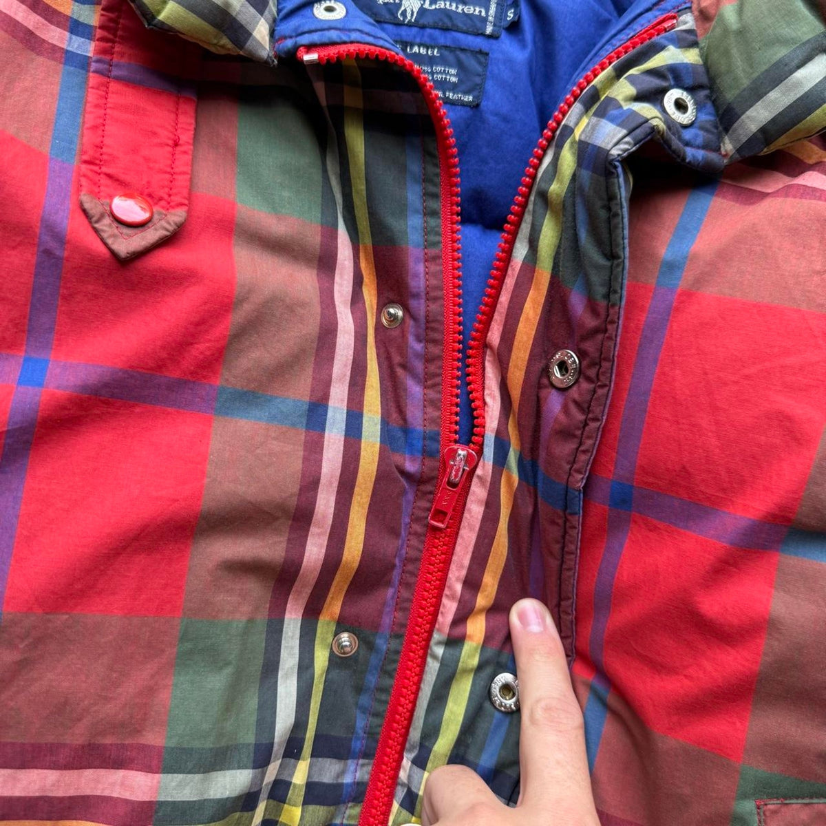 Vintage Polo Ralph Lauren Plaid Puffer Jacket - Small