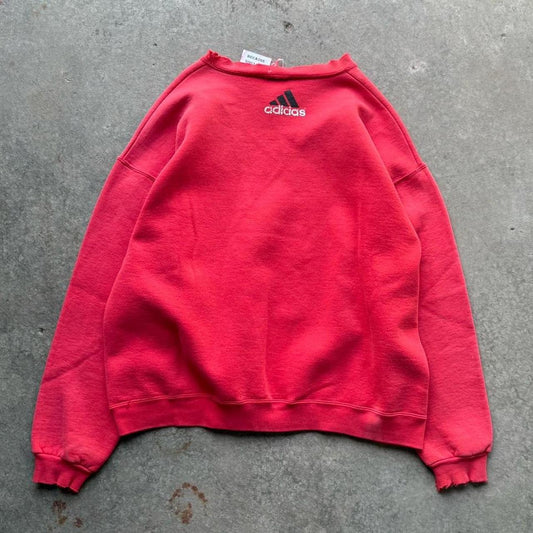 Vintage 90s Nebraska Huskers Faded Adidas Crewneck - X-Large