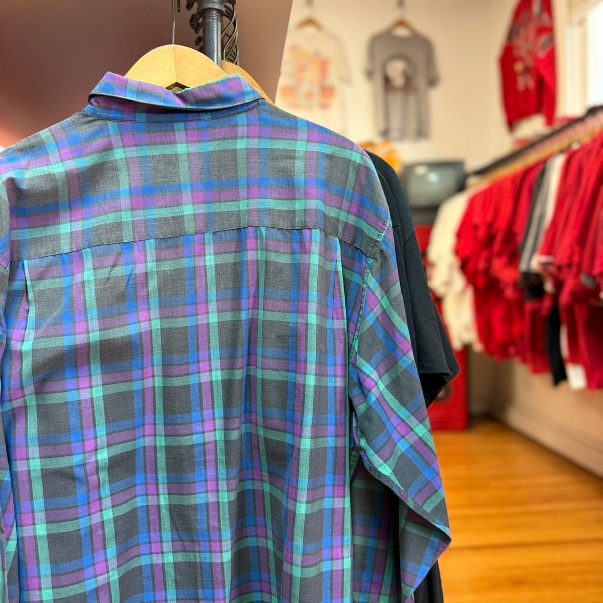 Vintage 90s Plaid Button Up Shirt - X-Large