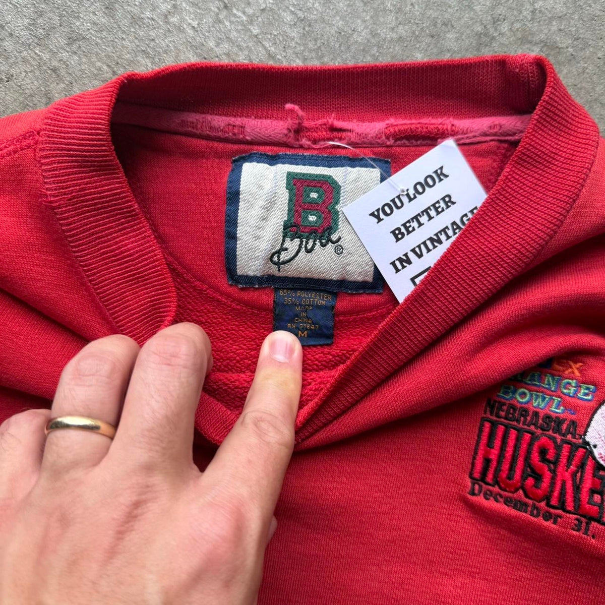 Vintage 1996 Nebraska Huskers FedEx Orange Bowl Crewneck - Medium