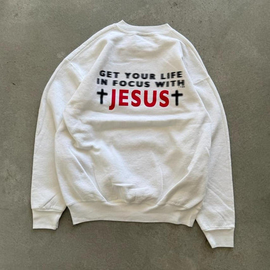 Vintage 90s John 3:16 Bible Verse Jesus Crewneck - X-Large