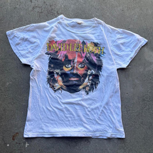 Vintage 80s David Lee Roth The World Tour Band T-Shirt - Large