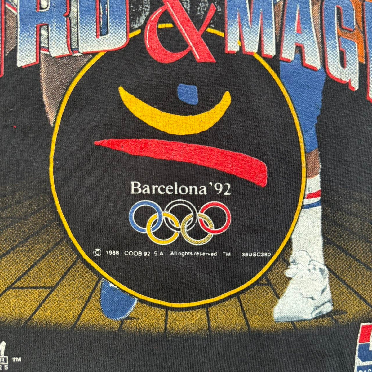 Vintage 90s Salem Sportswear Larry Bird and Magic Johnson Olympics T-Shirt - Large