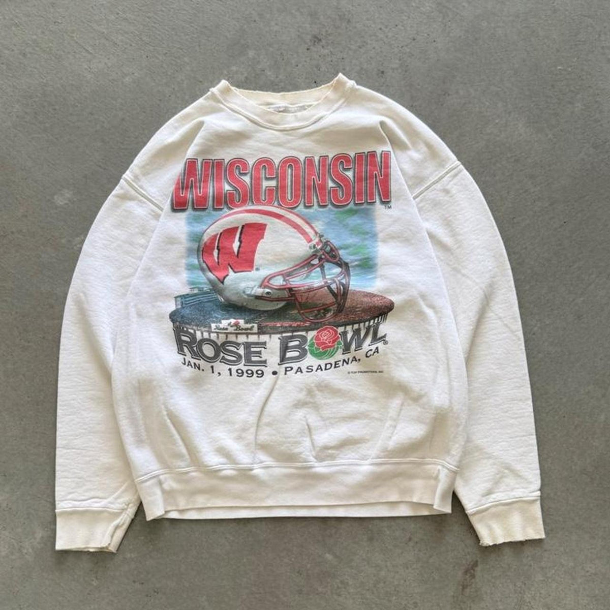 Vintage 90s Wisconsin Badgers Rose Bowl Football Crewneck - Large