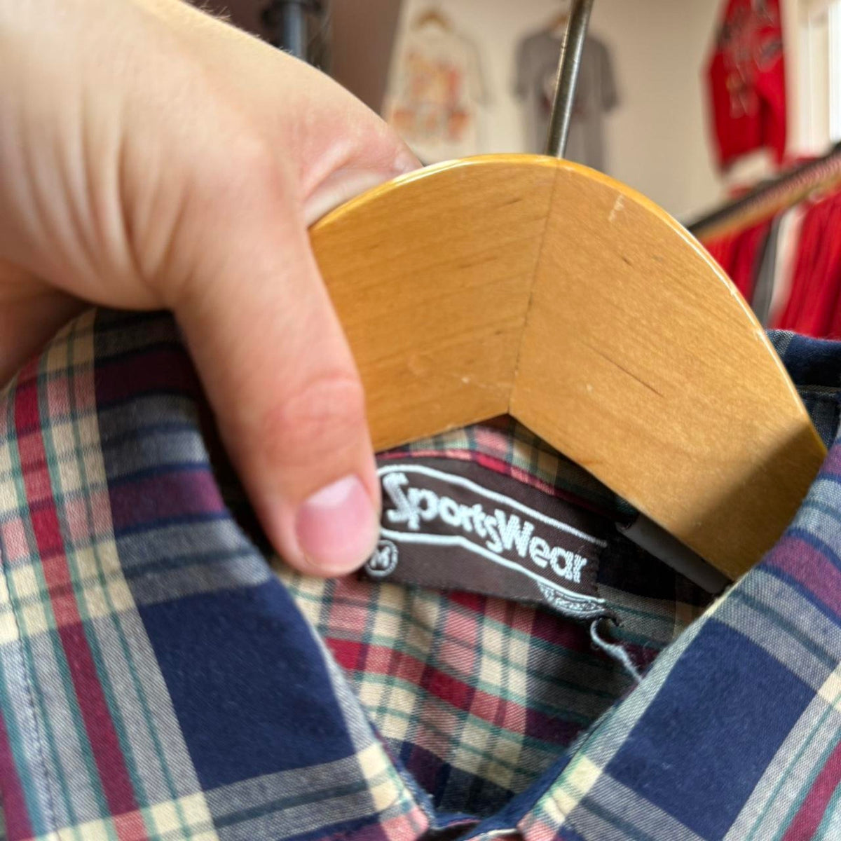 Vintage 90s Plaid Button Up Shirt - Medium