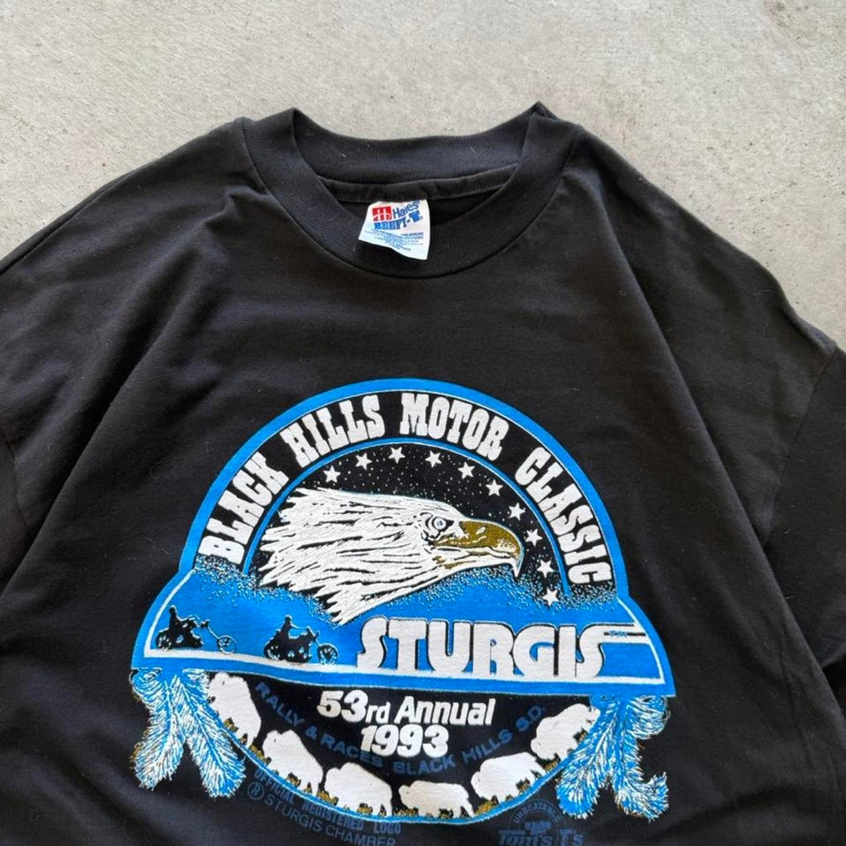 Vintage 1993 Sturgis Black Hills Rally Biker T-Shirt - X-Large