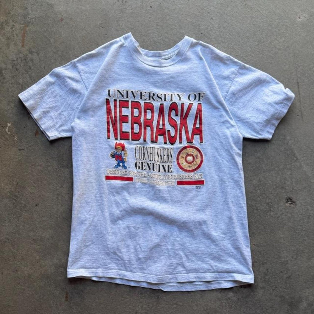 Vintage 90s Nebraska Huskers School Crest T-Shirt - X-Large