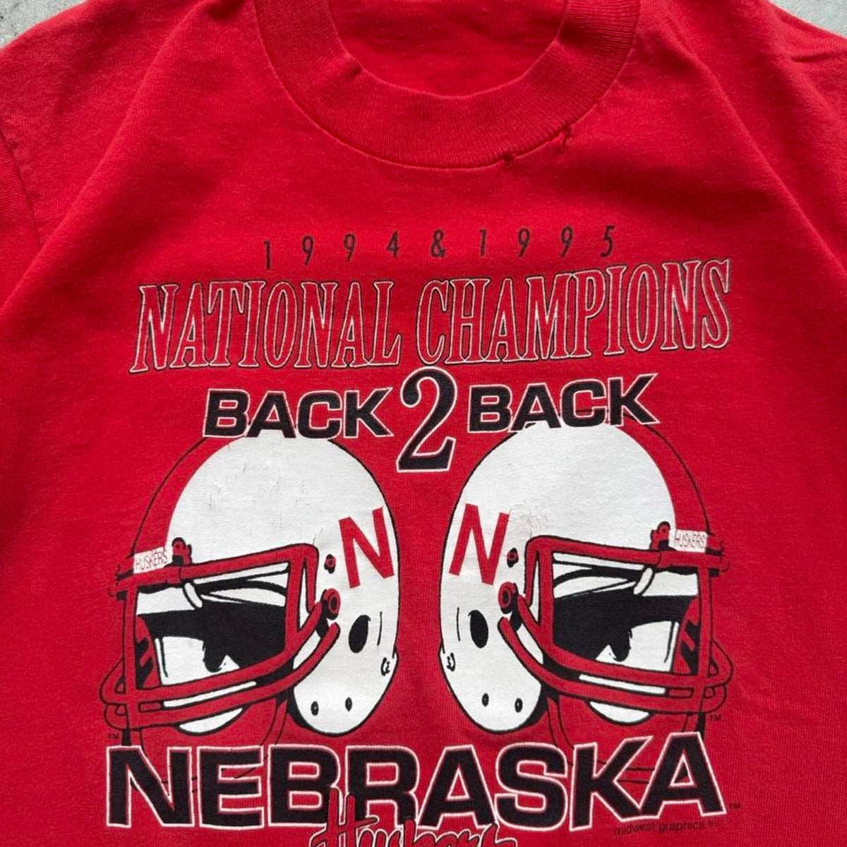 Vintage 90s Nebraska Back to Back Husker T-Shirt - Kids 10-12