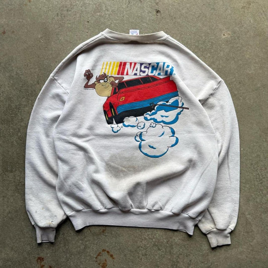 Vintage 90s Distressed NASCAR Yosemite Sam Looney Tunes Crewneck - X-Large