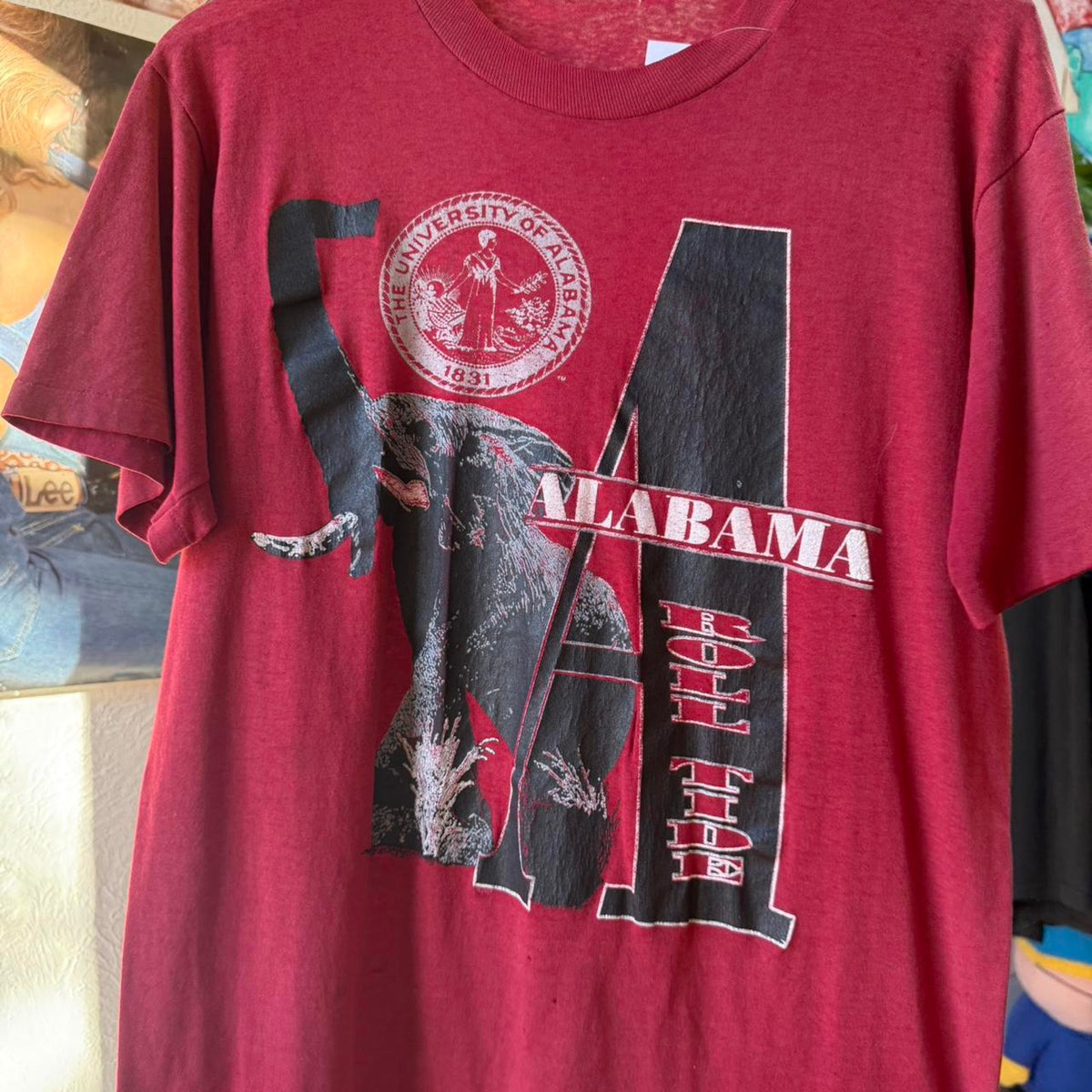 Vintage 80s Alabama Crimson Tide Elephant T-Shirt - Large