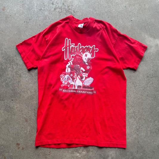 Vintage 90s Nebraska Huskers Frazier National Champions T-Shirt - XX-Large