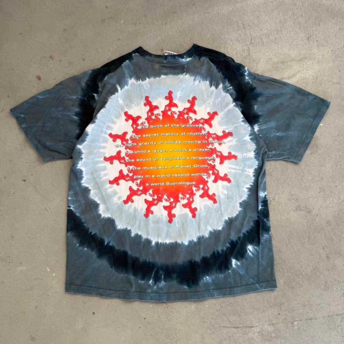 Vintage 90s Supralingua GD Liquid Blue Band T-Shirt - X-Large