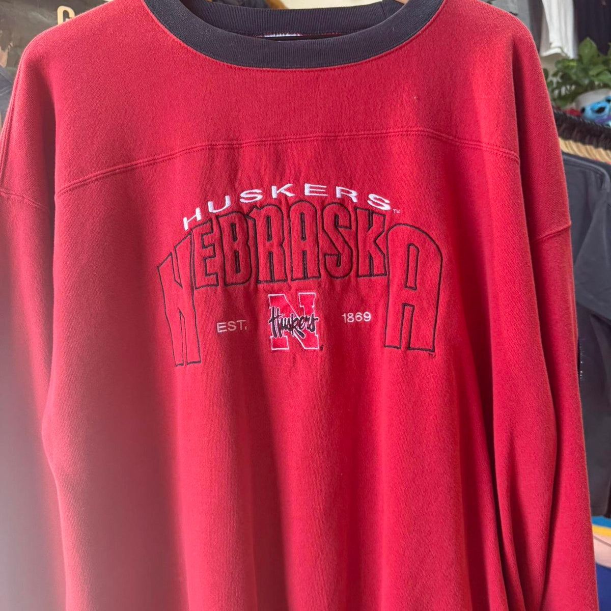 Vintage 90s Nebraska Huskers Football Crewneck - X-Large