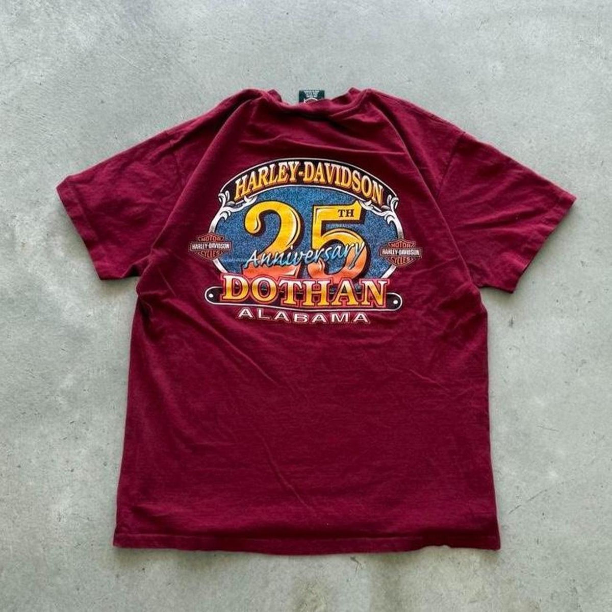 Vintage 90s Harley Davidson Motorcycles Alabama Biker T-Shirt - Large