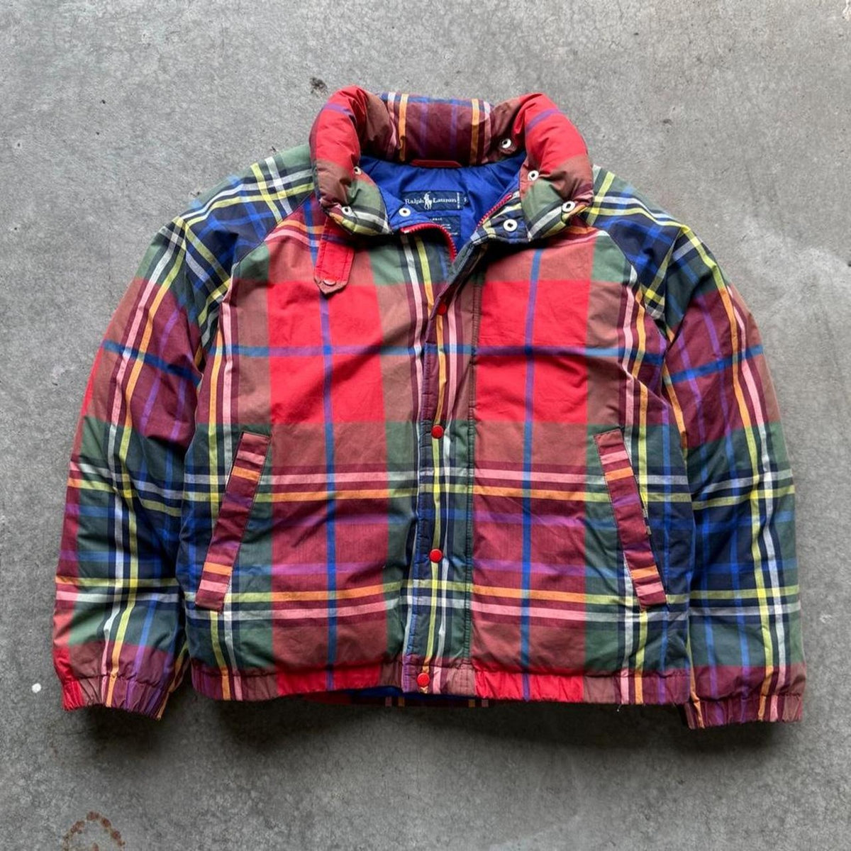 Vintage Polo Ralph Lauren Plaid Puffer Jacket - Small