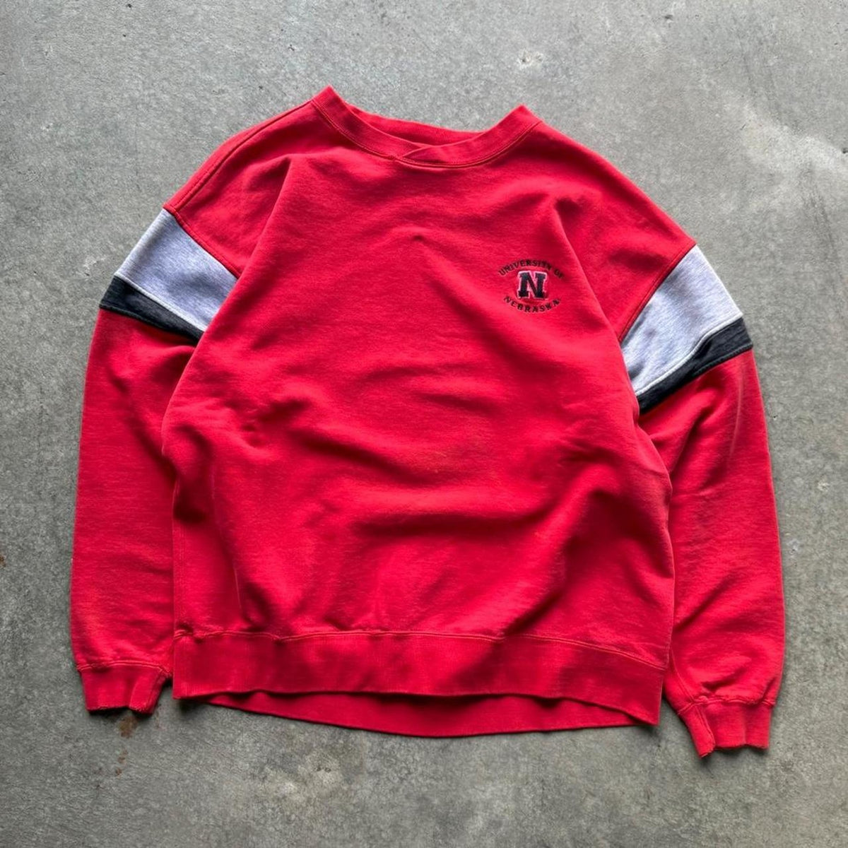 Vintage 90s Nebraska Huskers Striped Crewneck - X-Large