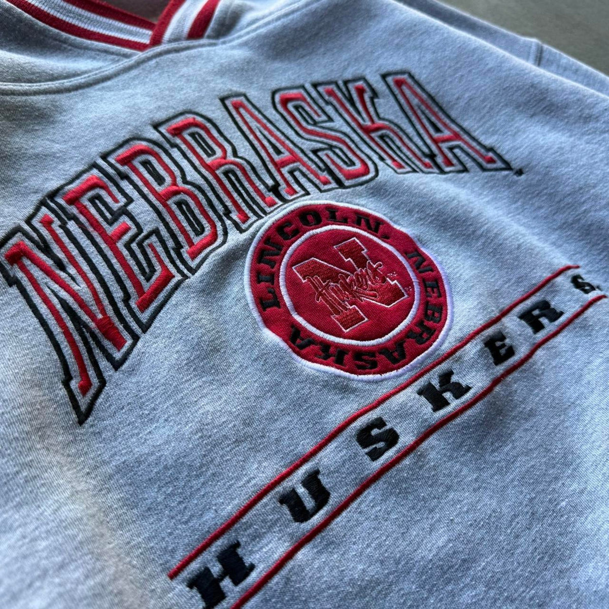 Vintage 90s Nebraska Huskers Embroidered Lee Sport Crewneck - X-Large