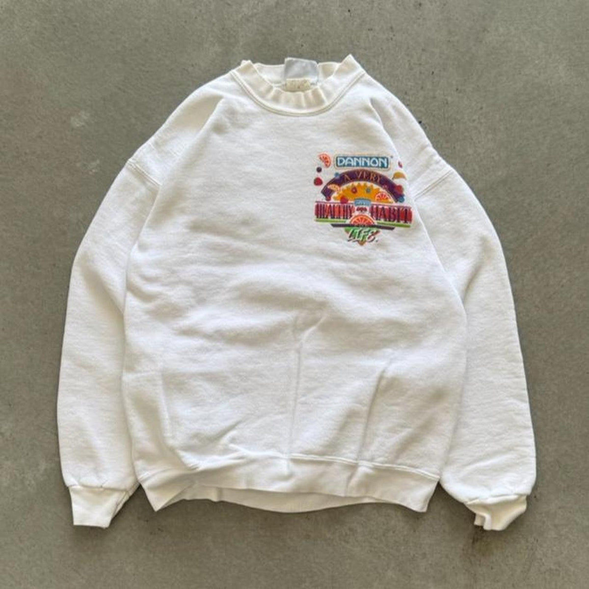 Vintage 90s Dannon Healthy Habitat Yogurt Promo Crewneck - Medium