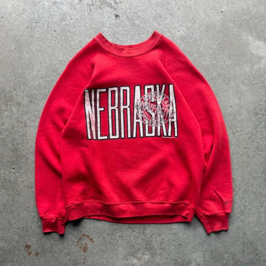 Vintage 90s Nebraska Huskers Spell Out Crewneck - X-Large