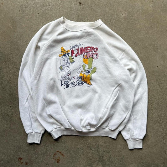 Vintage Numero Uno Lion in the Sun Football Crewneck - X-Large