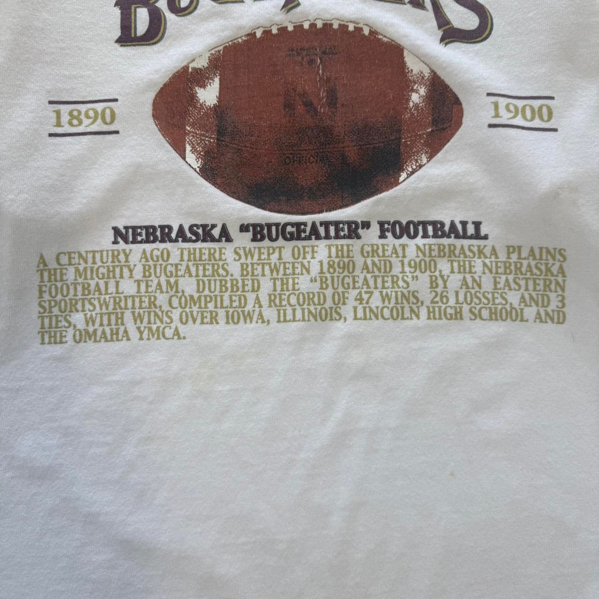Vintage 90s Nebraska Huskers Bugeaters Football T-Shirt - Medium