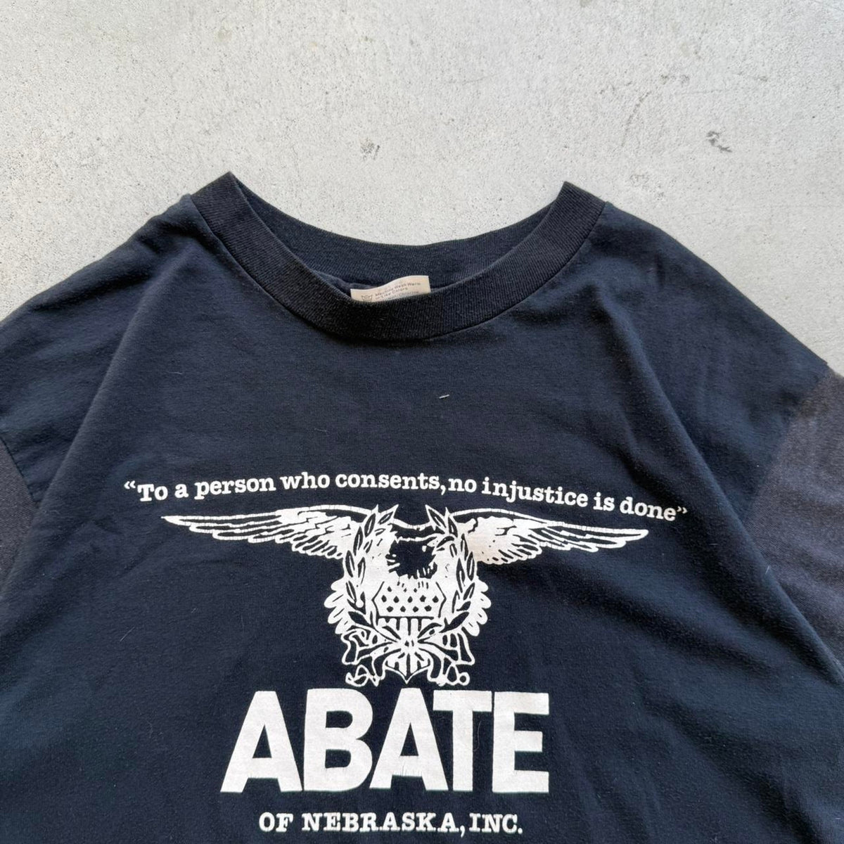 Vintage 80s Abate Nebraska Faded Biker T-Shirt - Large