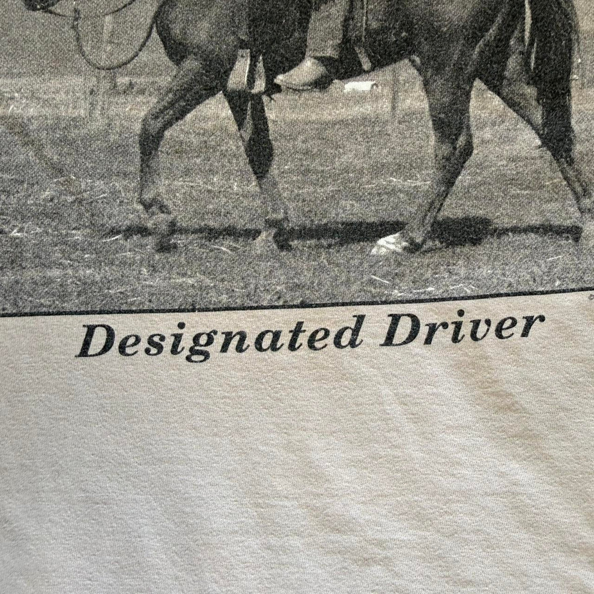 Vintage Designated Driver Cowboy Dog Horse Humor T-Shirt - X-Large