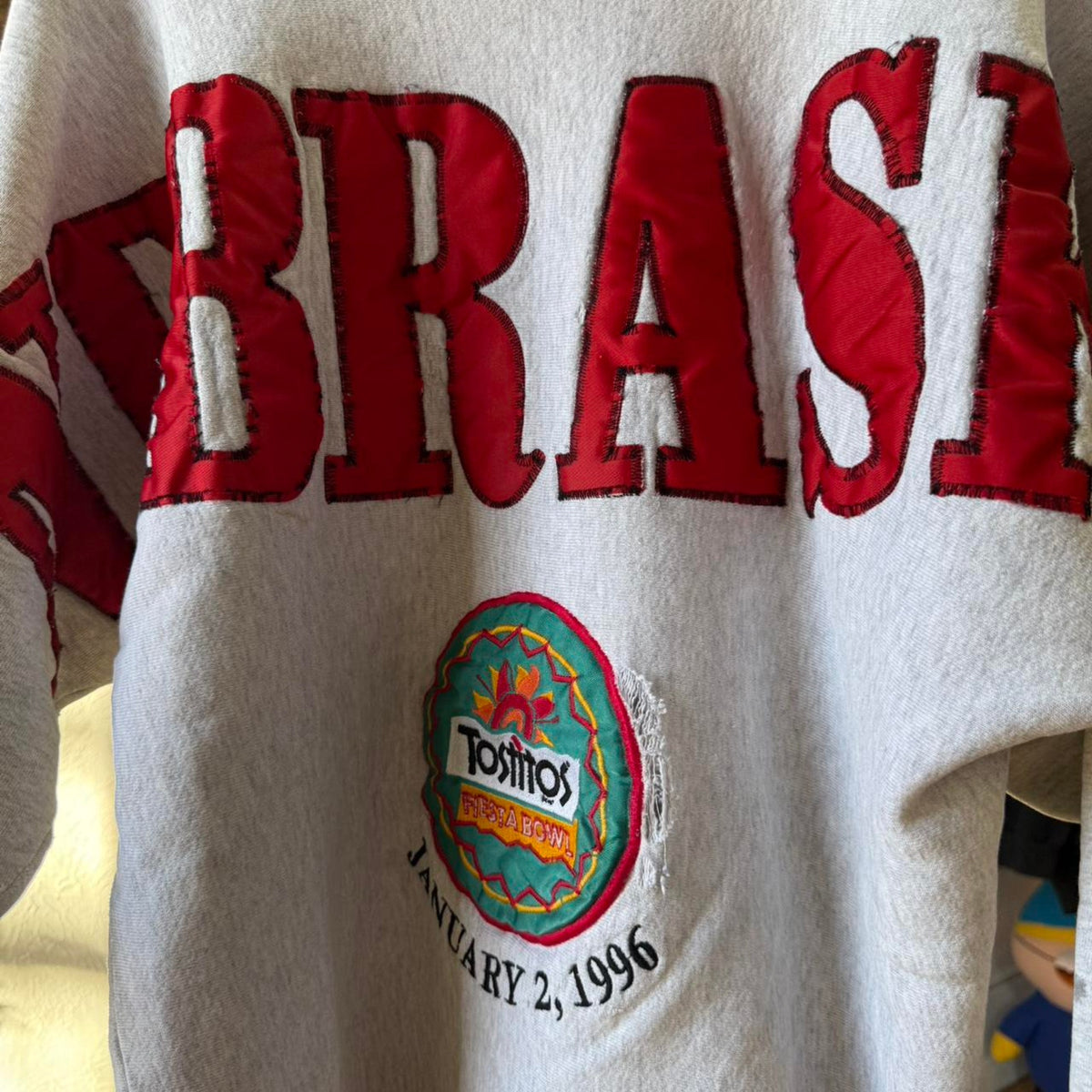 Vintage 1996 Nebraska Tostitos Fiesta Bowl Spell Out Crewneck - X-Large