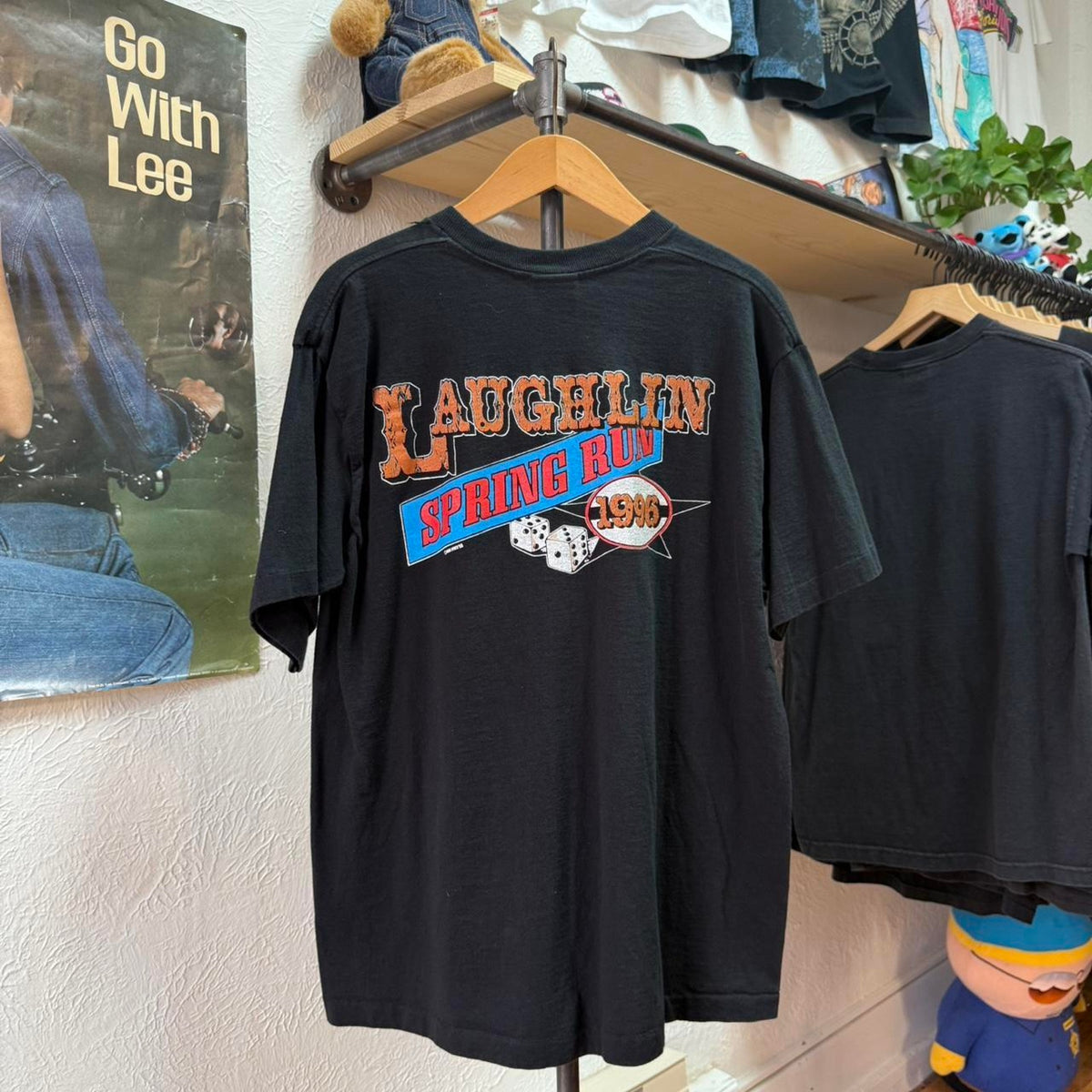 Vintage 90s Laughlin Spring Run Biker Motorcycle T-Shirt - Large