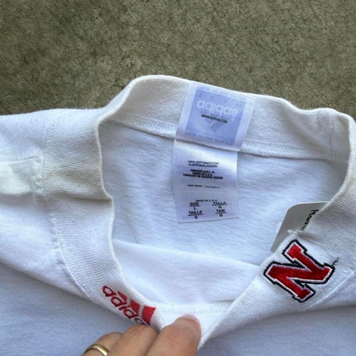 Vintage 90s Nebraska Huskers adidas Mockneck T-Shirt - Large
