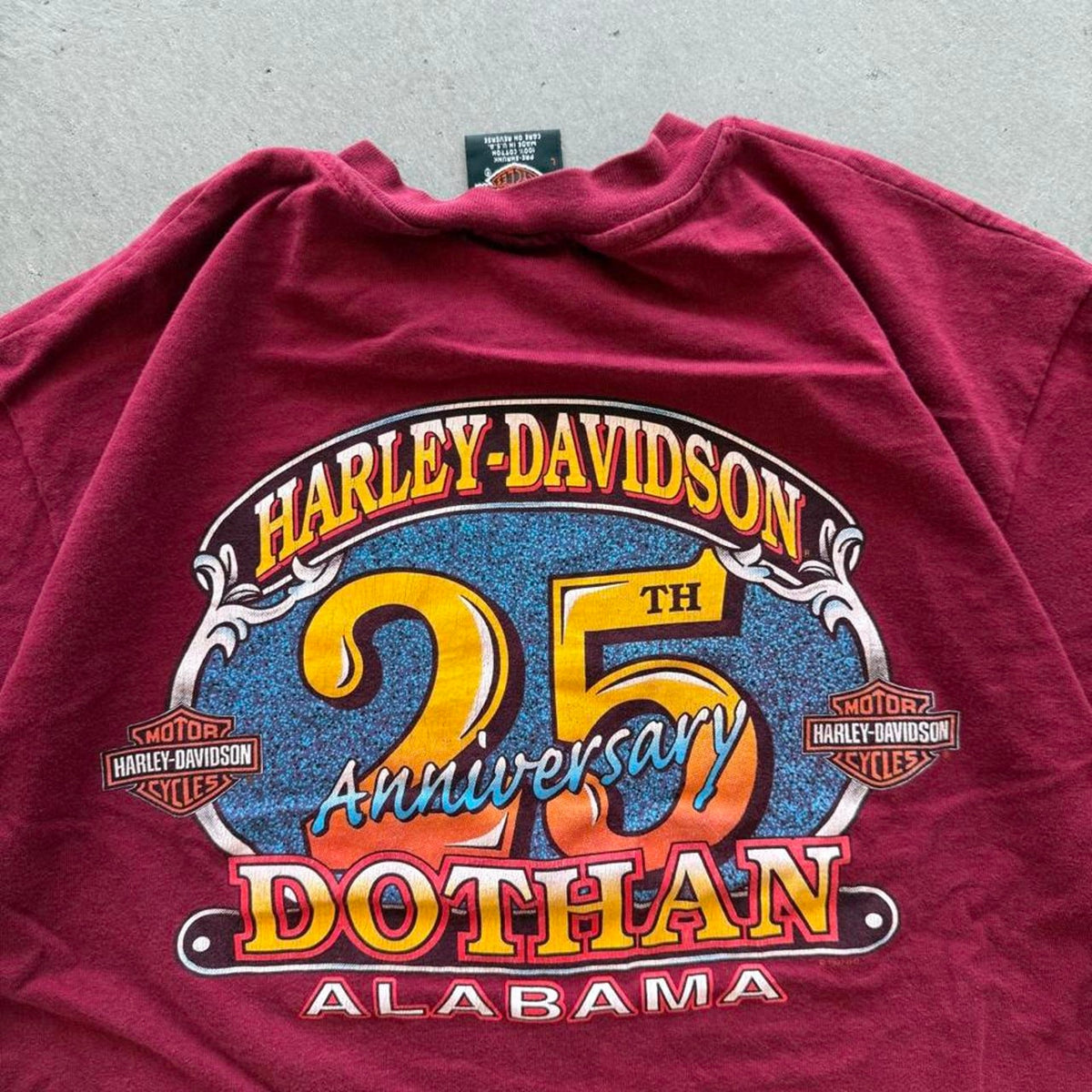 Vintage 90s Harley Davidson Motorcycles Alabama Biker T-Shirt - Large