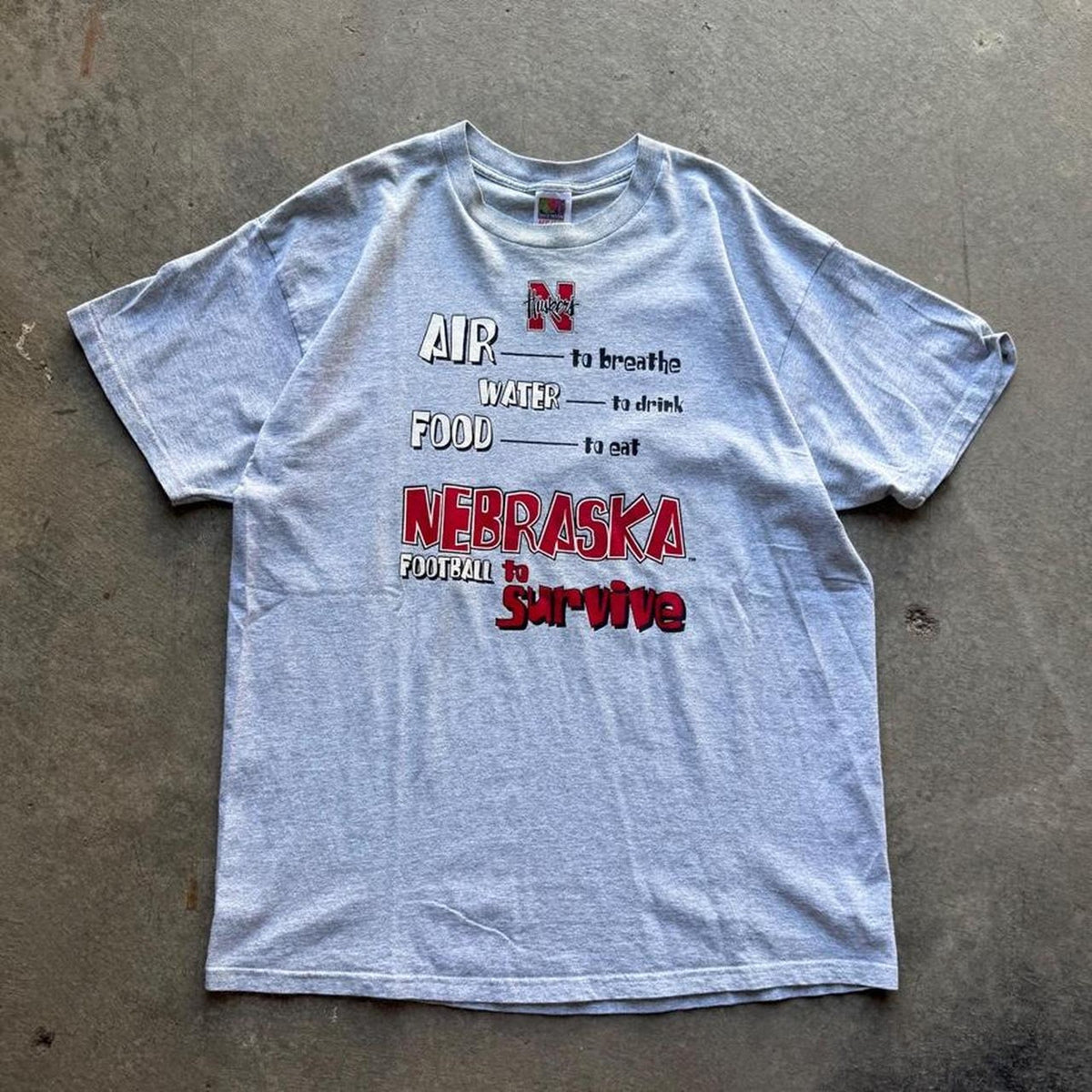 Vintage 90s Nebraska Huskers Football to Survive T-Shirt - X-Large