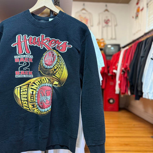 Vintage 90s Nebraska National Championship Double Ring Crewneck - Large (W)
