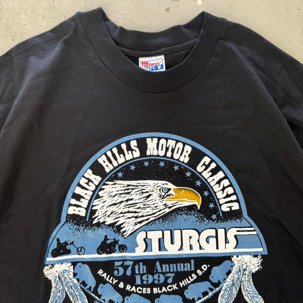 Vintage 1997 Sturgis Black Hills Rally Biker Motorcycle T-Shirt - XX-Large