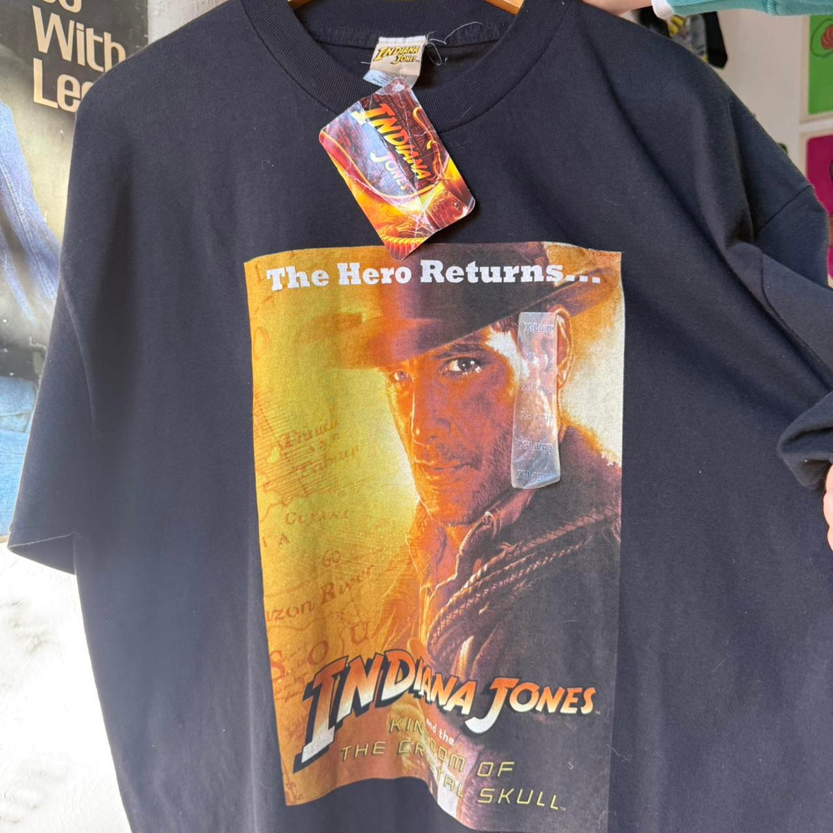 Vintage Y2K Indians Jones and The Crystal Skull Movie Promo T-Shirt - X-Large