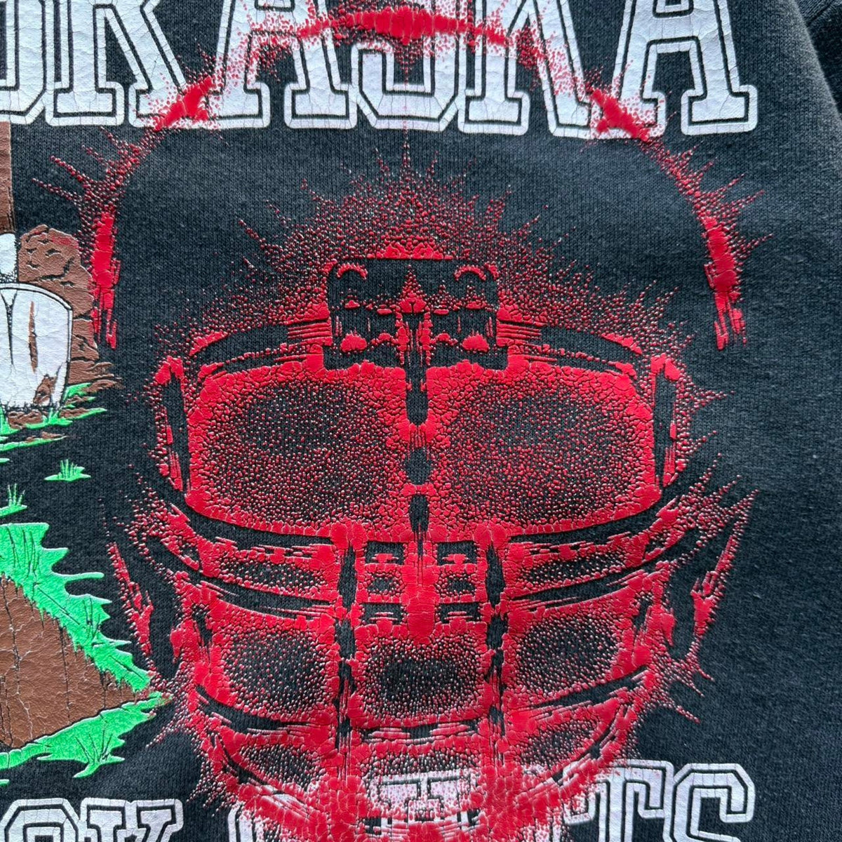 Vintage 90s Nebraska Huskers Black Shirts Graveyard Crewneck - Large