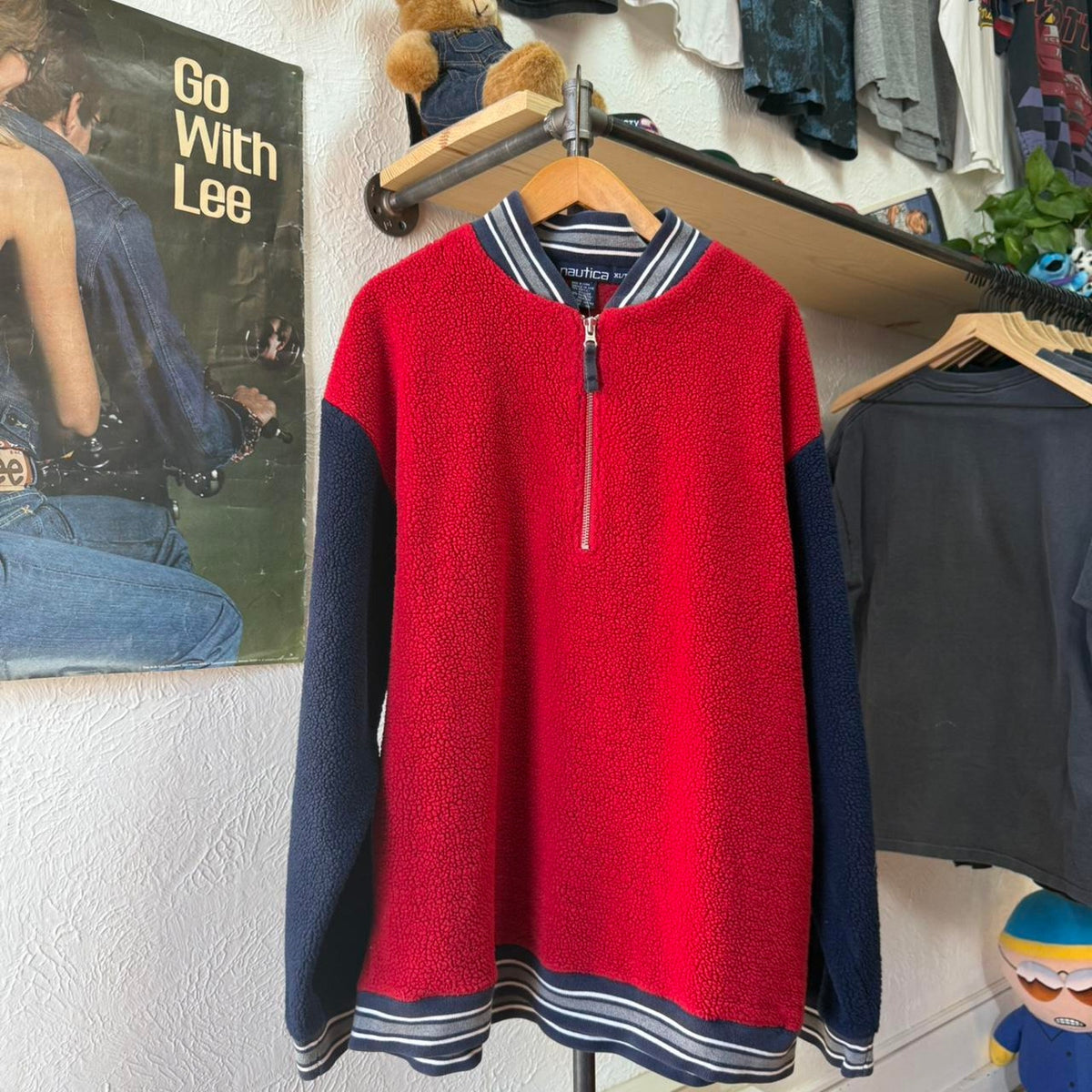 Vintage 90s Nautical Spell Out Fleece Jacket - X-Large