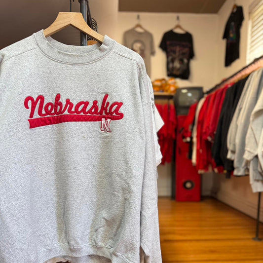 Vintage 90s Nebraska Huskers Cursive Spell Out Crewneck - XX-Large