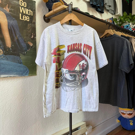 Vintage 90s Kansas City Chiefs NFL Helmet T-Shirt - Large