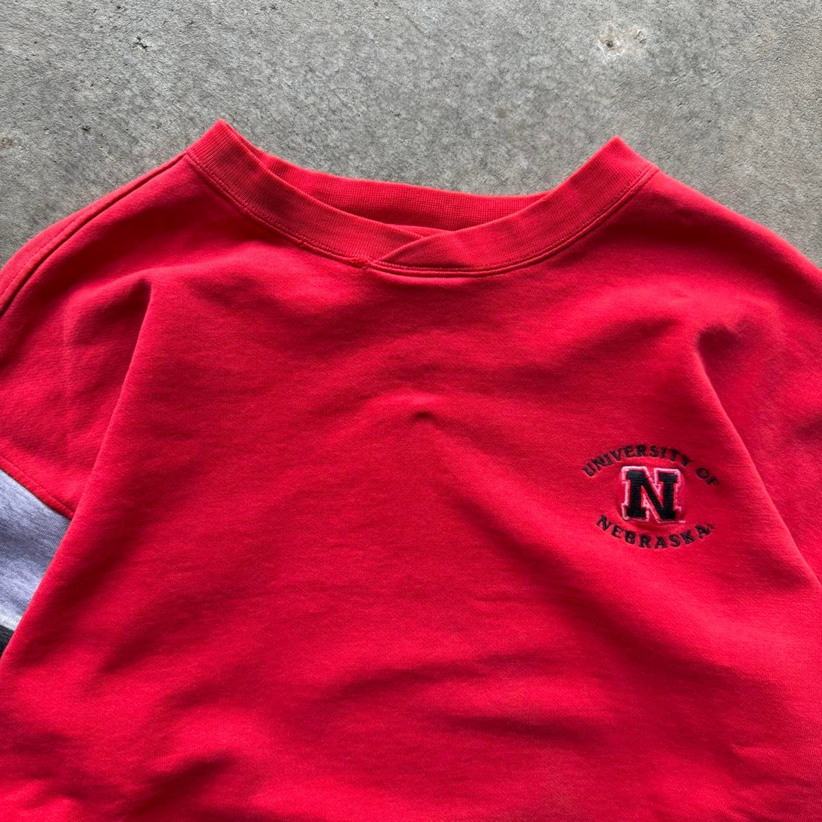 Vintage 90s Nebraska Huskers Striped Crewneck - X-Large