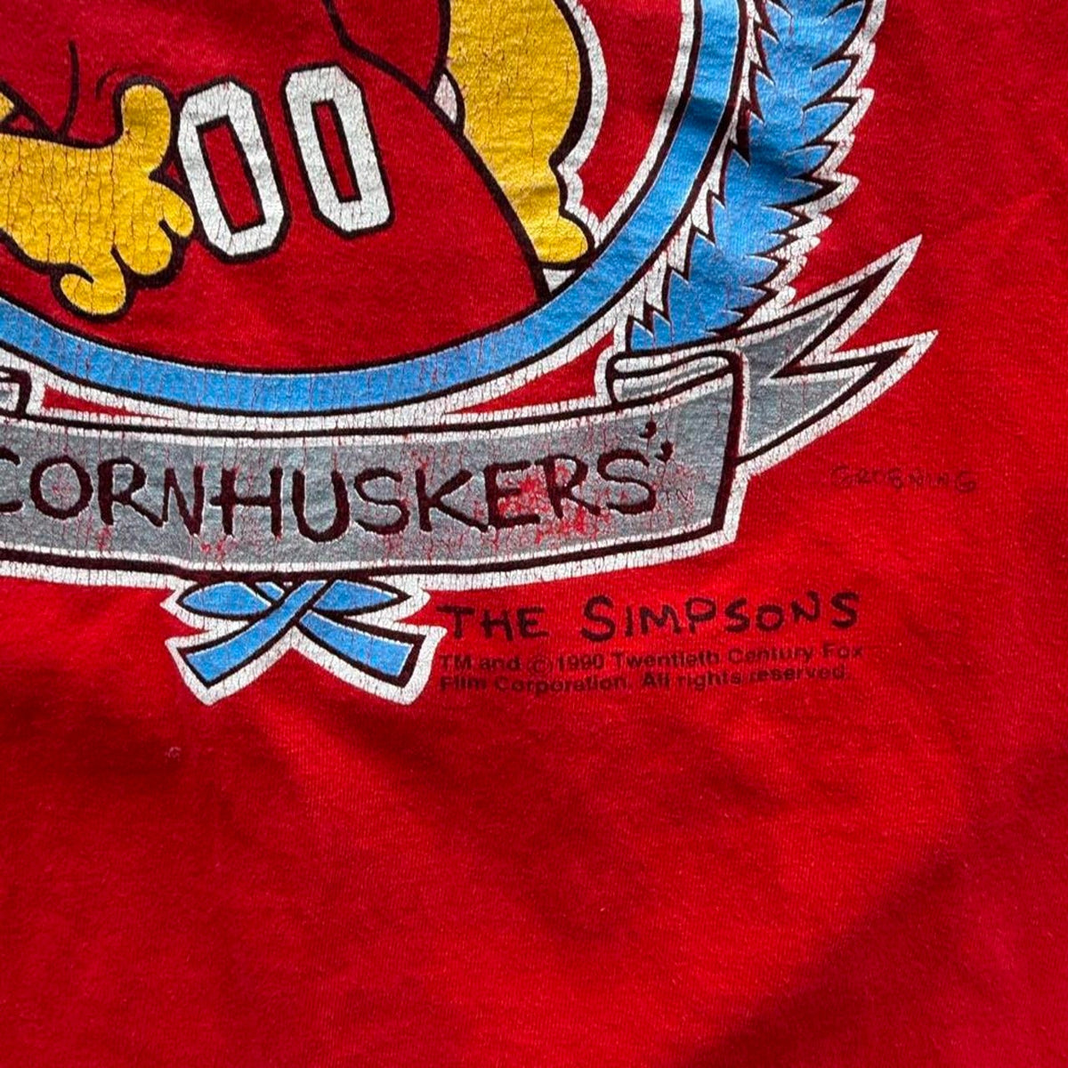 Vintage 90s Nebraska Huskers Bart Simpson T-Shirt - Large
