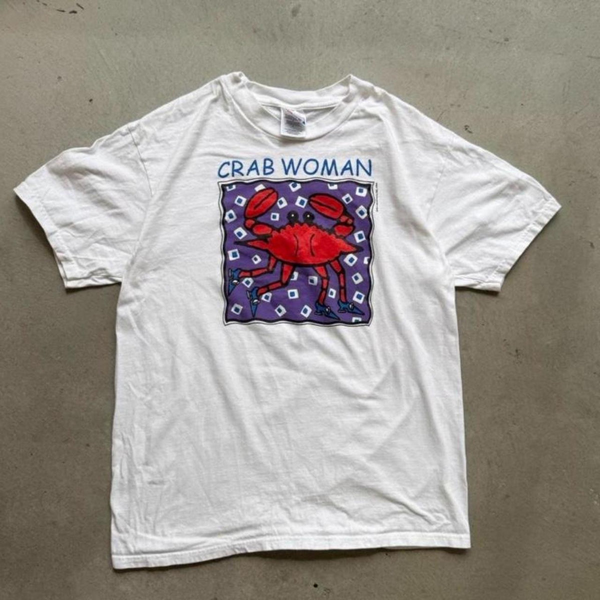 Vintage 90s Crab Woman Cartoon T-Shirt - Large