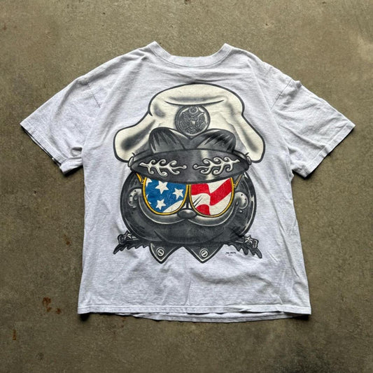 Vintage 90s Garfield General Cartoon USA T-Shirt - X-Large