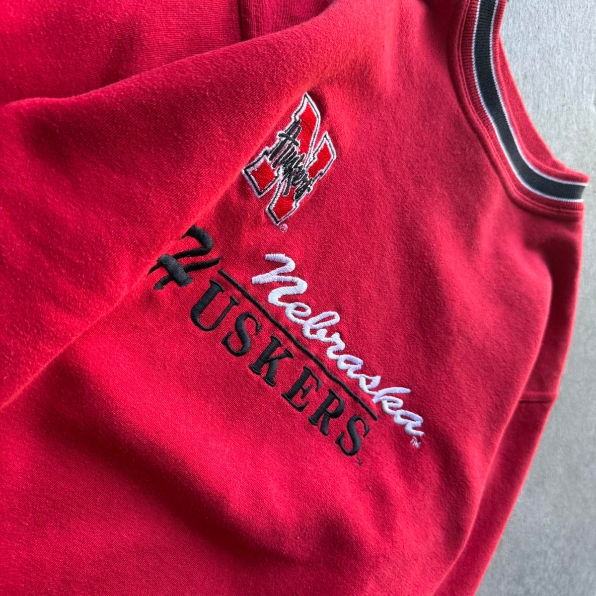 Vintage 90s Nebraska Huskers Embroidered Crewneck - Medium