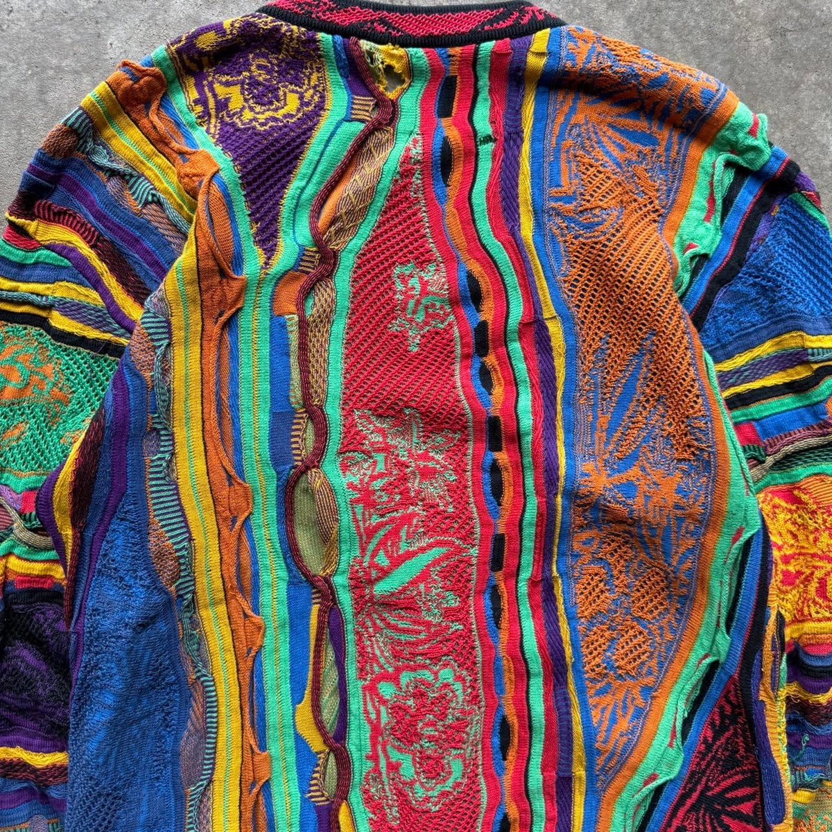 Vintage 90s Coogi 3D Knit Cardigan Sweater - Medium