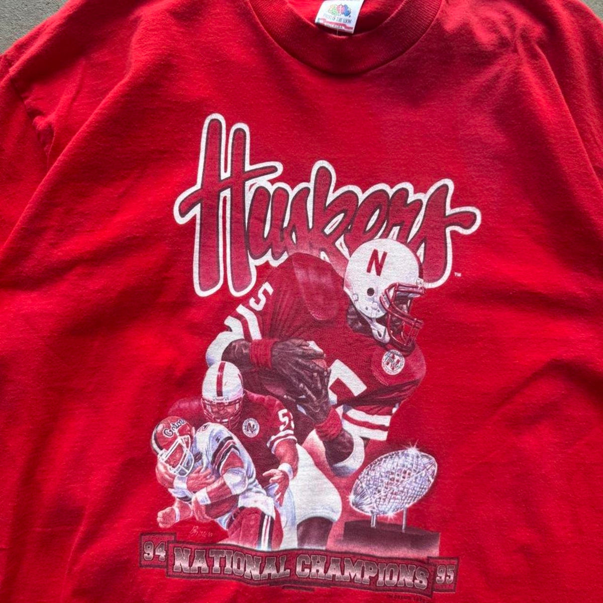 Vintage 90s Nebraska Huskers Frazier National Champions T-Shirt - XX-Large