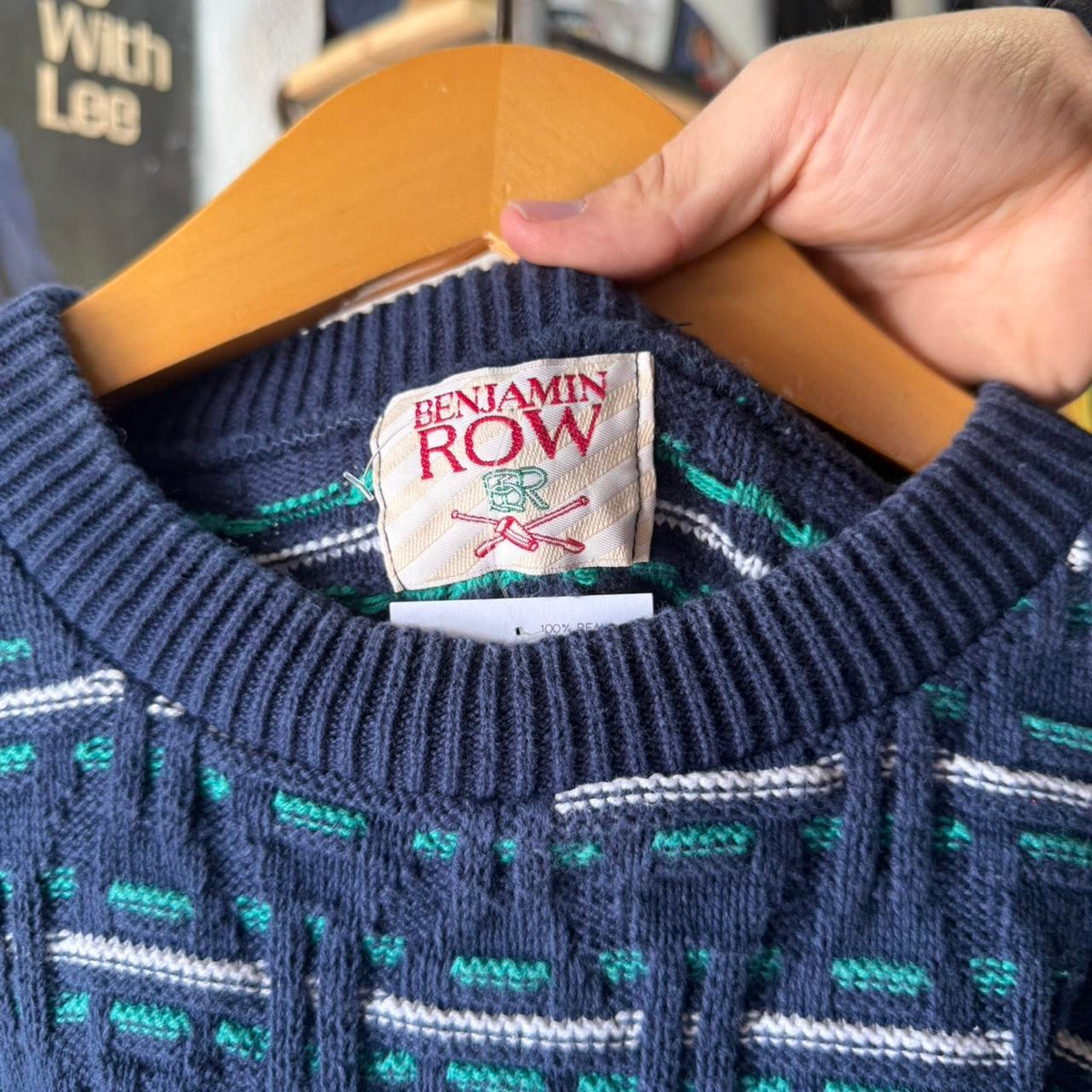 Vintage 90s Patterned Knit Sweater - X-Large