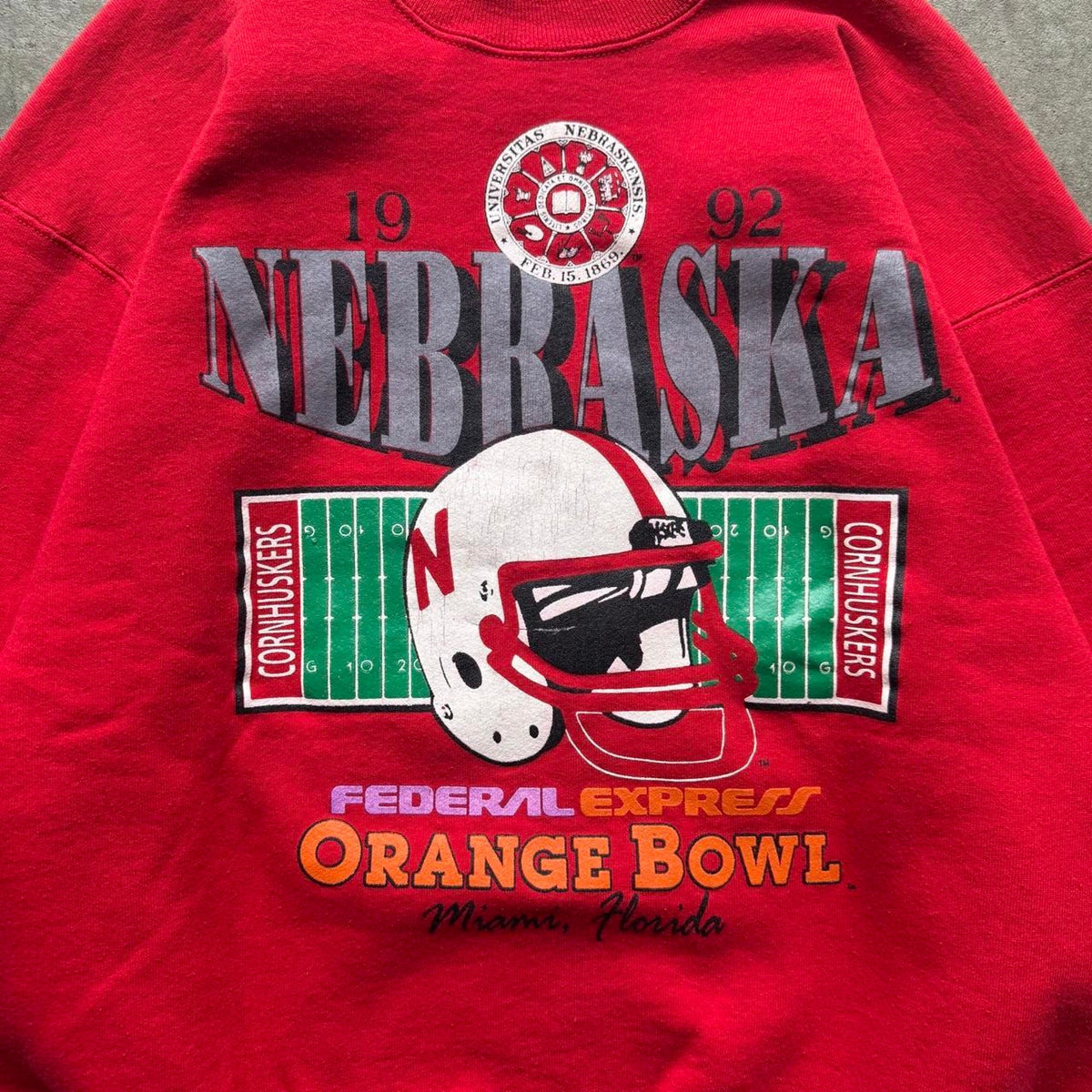 Vintage 1992 Nebraska Huskers FedEx Orange Bowl Crewneck - Large