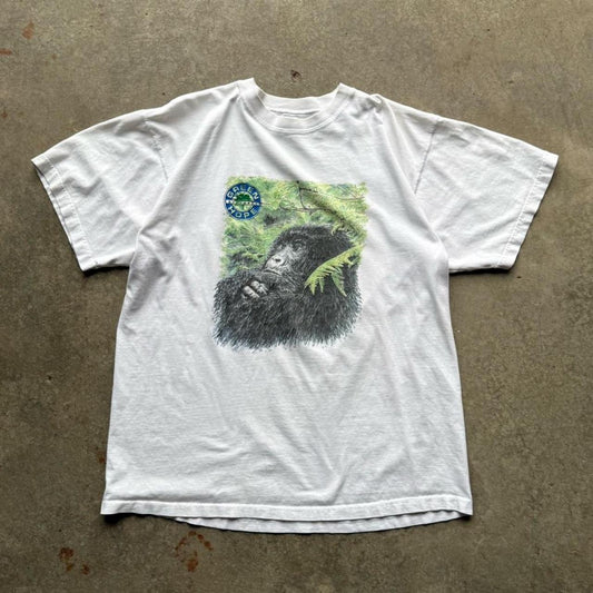Vintage 90s Gorilla Animal Nature Monkey T-Shirt - X-Large