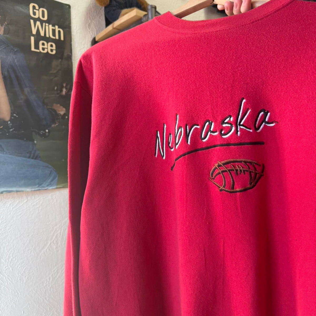 Vintage 90s Nebraska Huskers Embroidered Crewneck  - Large